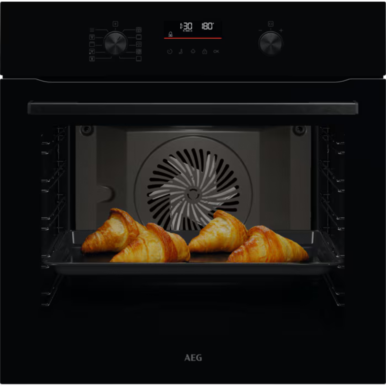Aeg Oa5cb42ak 5000 Surroundcook Met Steambake - Heteluchtoven Stoomondersteuning Katalyse/aqua Clean Inbouw Oven Nishoogte 59 Cm Inhoud 71 L
