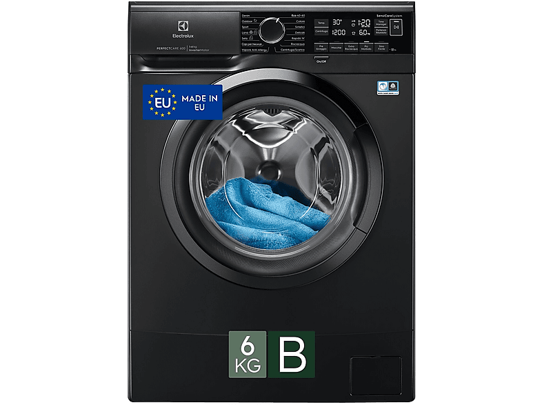 Electrolux Ew6S306Bl Lavatrice Slim, Caricamento frontale, 6 kg, 37,8 cm, Classe B
