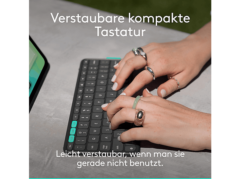 Thumbnail - LOGITECH Flip Folio für iPad Pro 11 Zoll (M4 und M5), Air (M2 M3) (5. Generation) , Case mit Tastatur Graphite