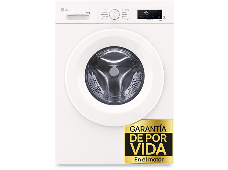 LG W4X1085NWH, 8Kg/5 kg, 1400 rpm, 10 programas, Steam™, ThinQ™, Blanco