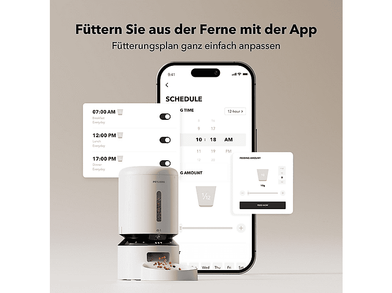 Petlibro Granary mit Kamera, 5 Liter, Weiß, Futterautomat — Foto 5 von 5
