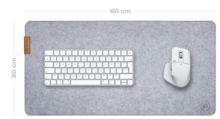 ARTIMO Desk Mat Felt Series prémium filc egérpad, S, 60x30 cm, világosszürke (artimo-deskmat-light-s)