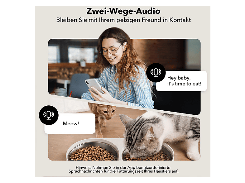 PETLIBRO PL-AF203-96W GRANARY CAMERA DUAL FOOD TRAY WEISS Automatischer Futterspender