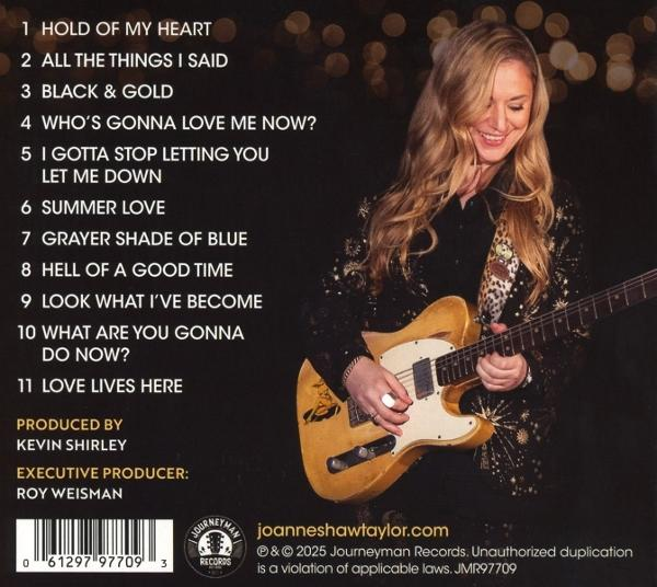 Albumcover: Frau mit Gitarre, Songtitel und Credits. Text: Joanne Shaw Taylor. Dunkler Hintergrund.