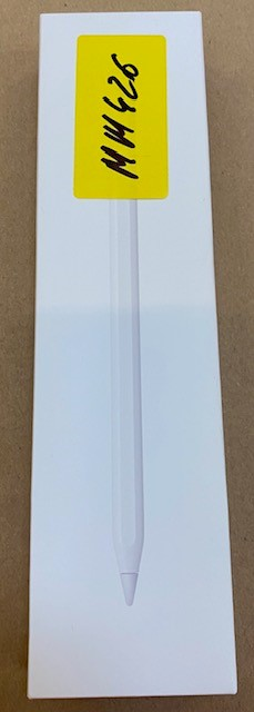 Apple Pencil w białym pudełku z żółtą naklejką z napisem 'MH426'.
