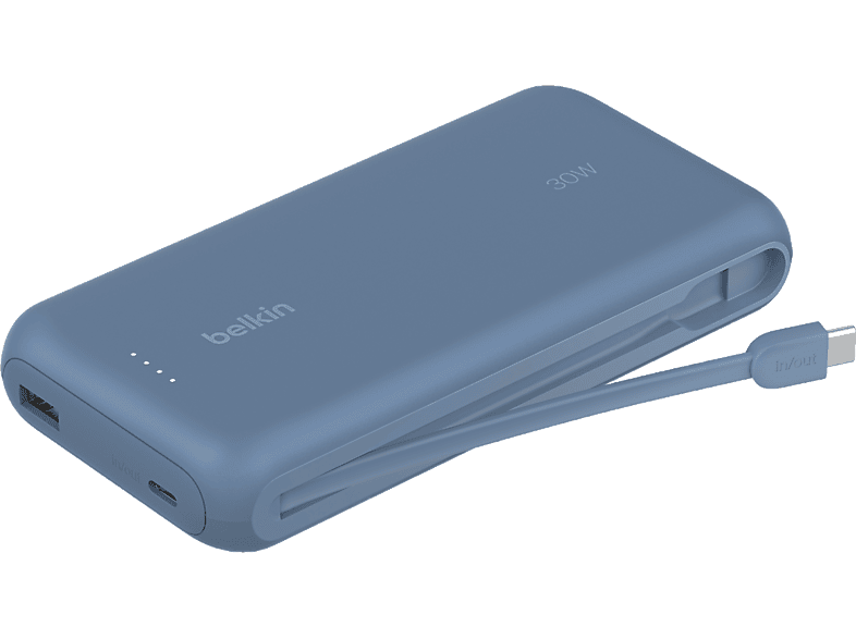 Belkin Batterie externe 20000mAh 30W avec câble USB-C intégré Bleu