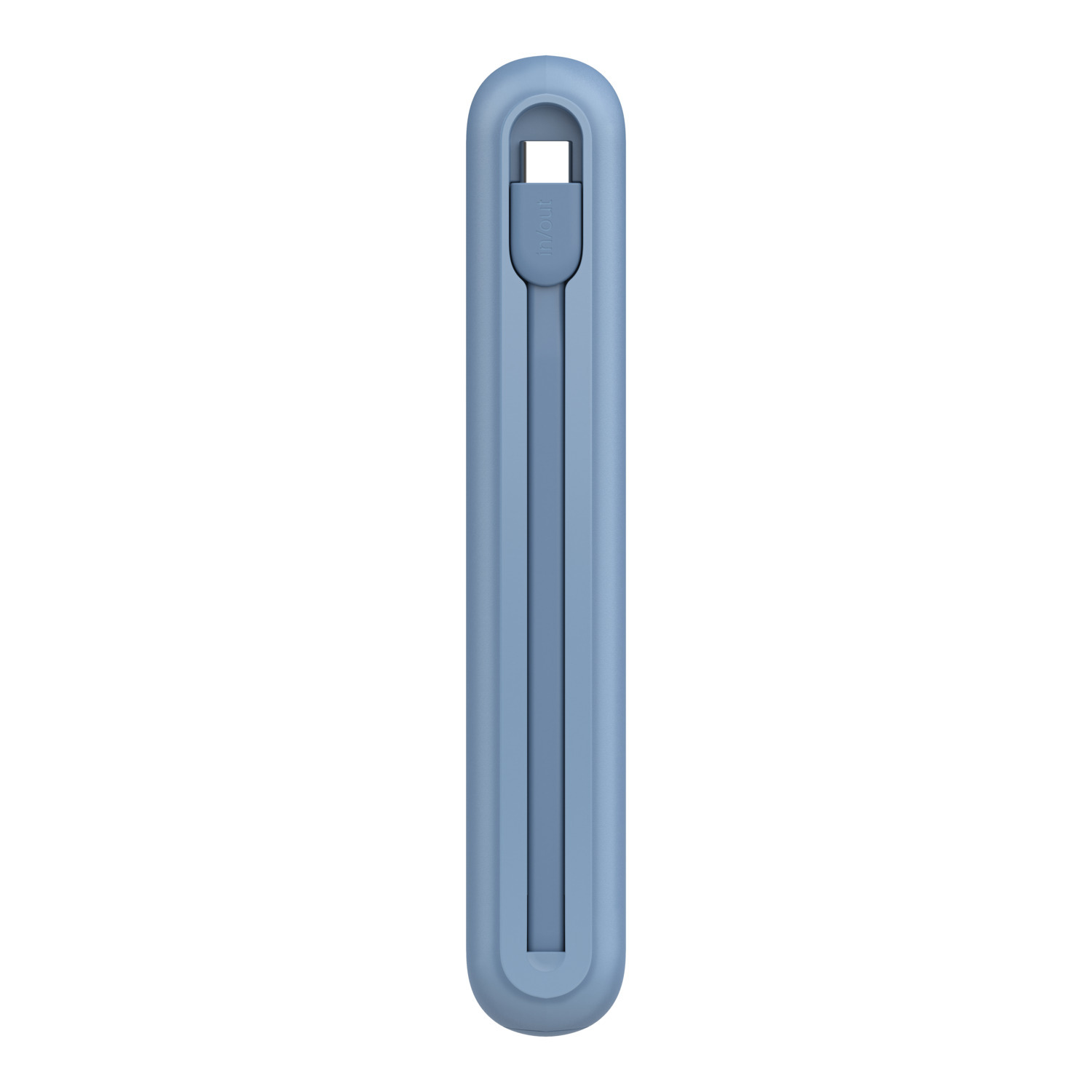 Un étui à stylet bleu avec une boucle en haut.