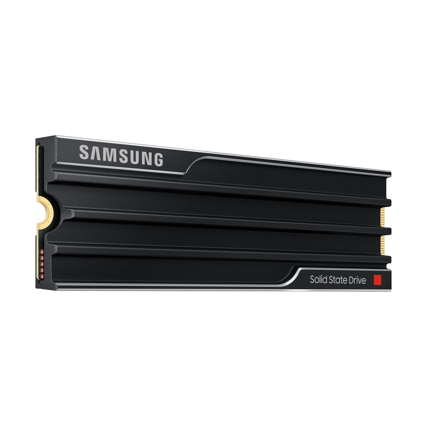 SSD Samsung nero. Involucro nero con logo Samsung e testo: Solid State Drive.