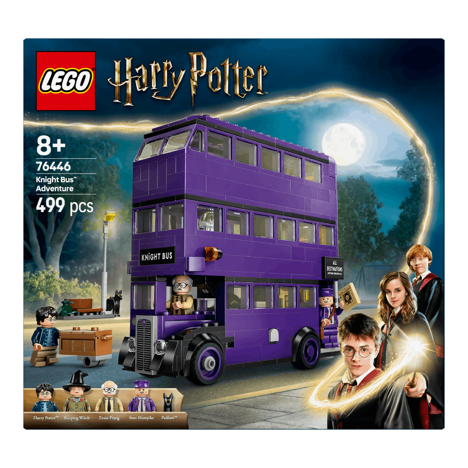 A LEGO Knight Bus set box with Harry Potter characters on the cover.