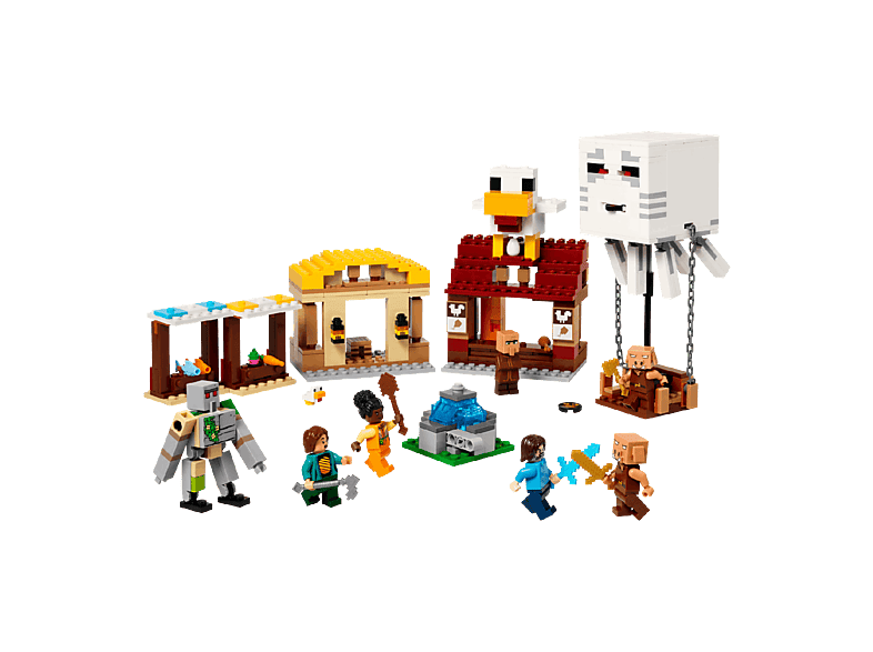 Lego Minecraft 21273 De Ghast-ballon Aanval Op Het Dorp Bouwstenen