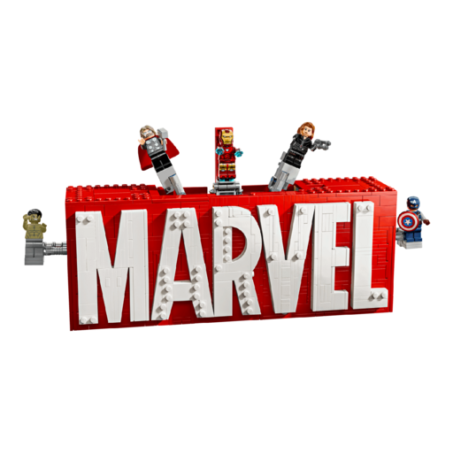 LEGO Marvel Logo and Minifigures