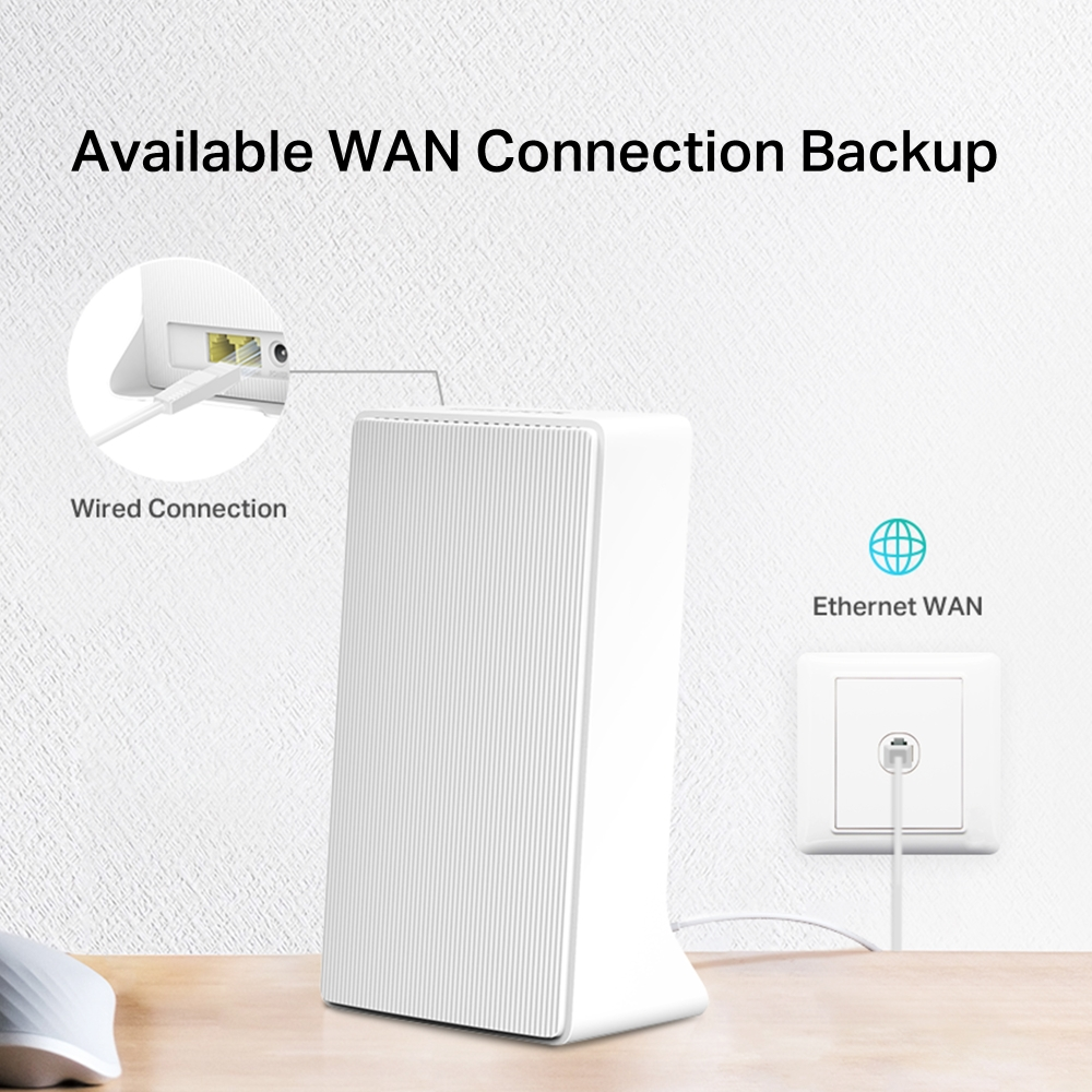 Kablolu WAN bağlantısı olan bir yönlendirici ve bir Ethernet WAN bağlantı yedekleme grafiği.