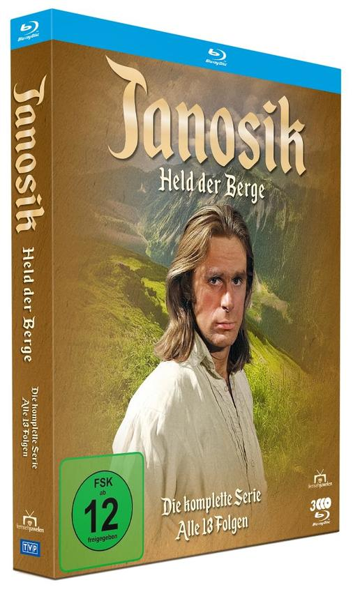 DVD-Cover von Janosik, ein Mann mit langen Haaren, Berge im Hintergrund. Text auf Deutsch.