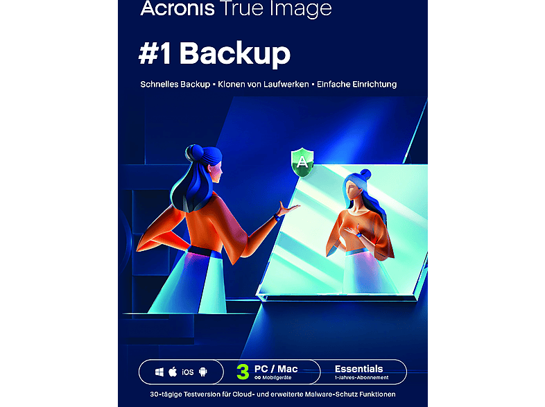 Acronis True Image Essentials Subscription 3 Computers - 1 year subscription