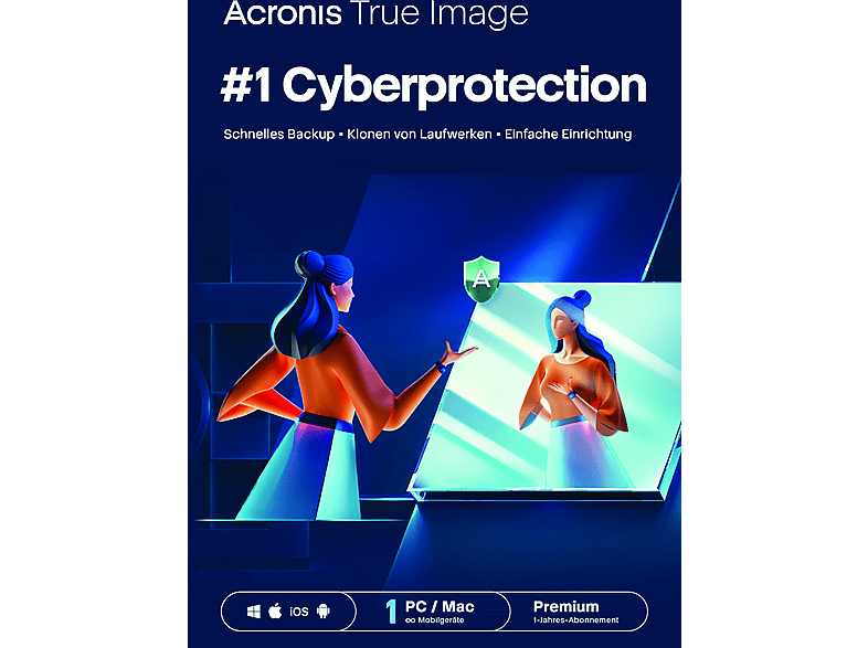 Acronis True Image Premium Subscription 1 Computer + TB Cloud Storage - year subscription