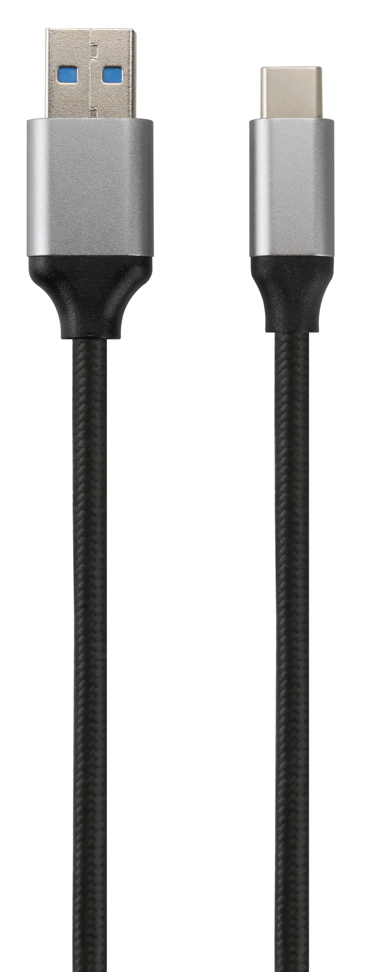 AVAX STEELY USB-A - Type-C kábel, sodort borítás, 3A, 1,5 méter, acélszürke (CB301G)