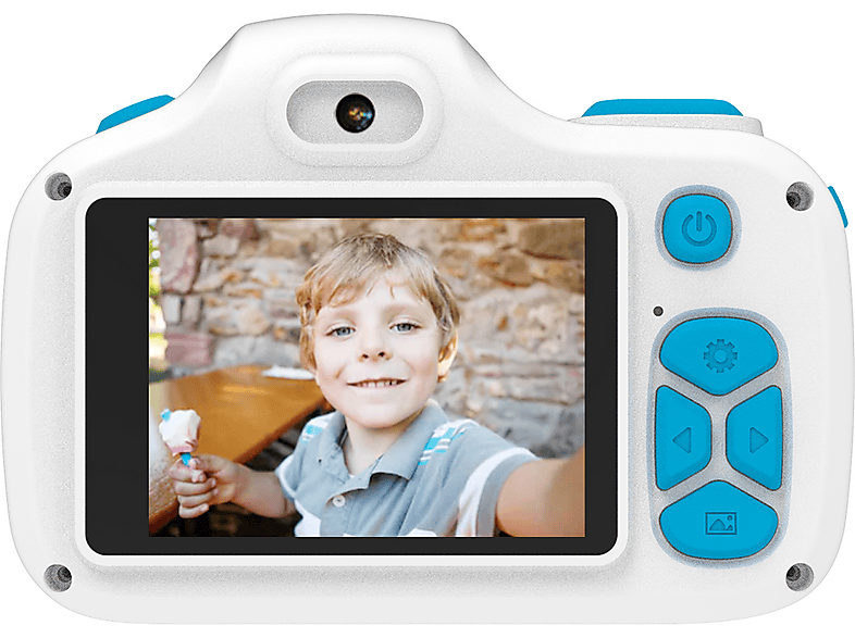 MYFIRST Camera 3, mit Schutzhülle Kinder Digitalkamera Blau, k.A. opt. Zoom, 2 Zoll IPS
