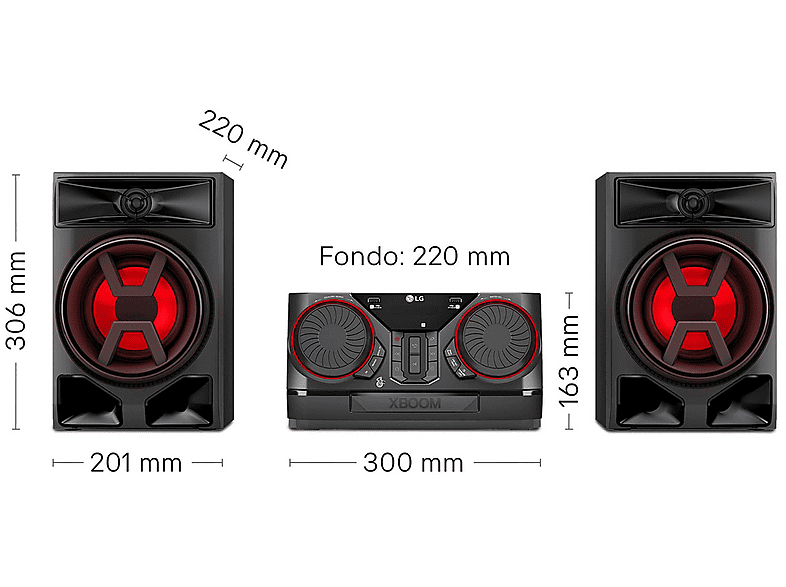 LG Electronics Kompakte Hi-Fi Anlage mit 300 Watt Xboom CK 43N Multicolor Lautsprecher Beleuchtung USB Auto DJ; Kompakt Anlage — Foto 5 von 5