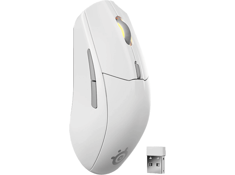 Ratón gaming - SteelSeries Rival 3 Wireless Gen 2, 2,4GHz / Bluetooth, 18000 ppp, Blanco