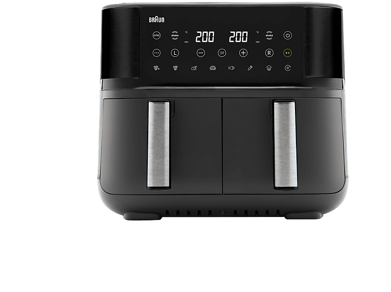 Freidora - Braun TwinCook 3 TD3030, Doble cubeta 2850 W, 8 l, Negro mate