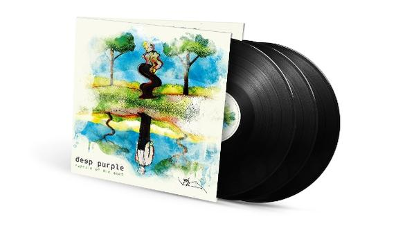 Pochette d'album avec une peinture d'une femme et d'un serpent, avec deux disques vinyles noirs.