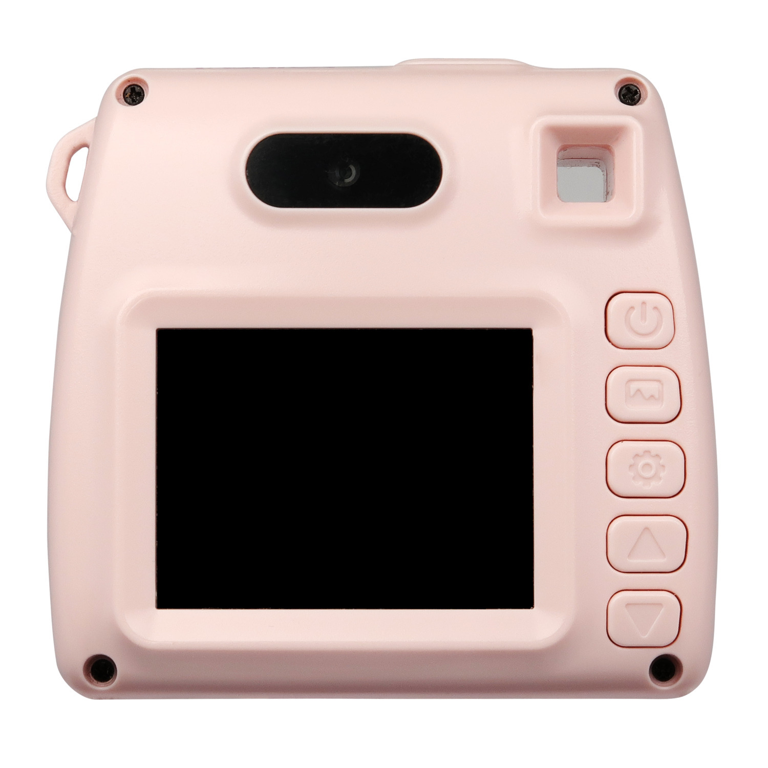 Pink Hello Kitty camera back with LCD screen and buttons. The background is white.