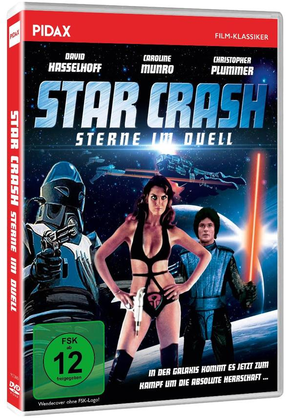 DVD-Cover: Star Crash mit den Schauspielern David Hasselhoff, Caroline Munro und Christopher Plummer.