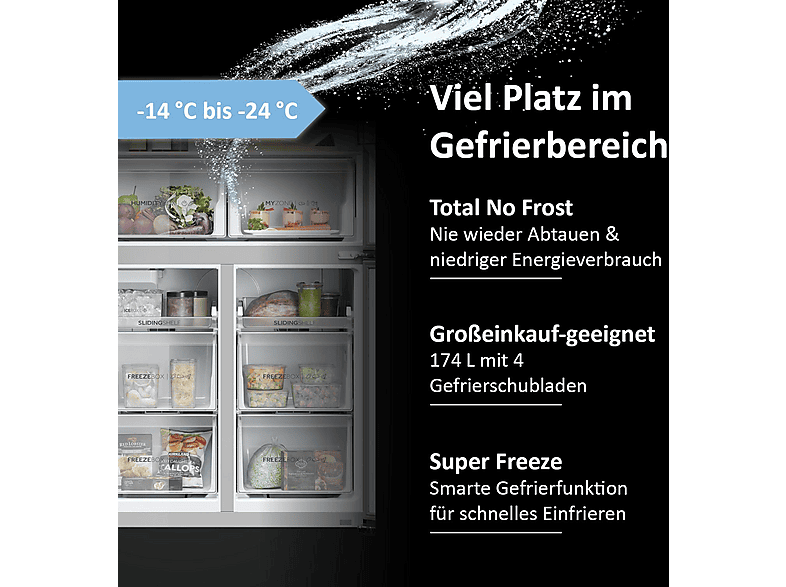 Thumbnail - HAIER HCR5919EHMP CUBE 90 SERIE 5 Kühlgefrierkombination (525 l, E, 1900 mm hoch, Edelstahlfront)
