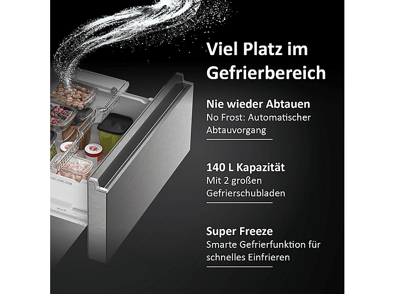 HAIER HFR7720DWMP French Door 70 SERIE 7 (477 l, D, 2006 mm hoch, Edelstahl)