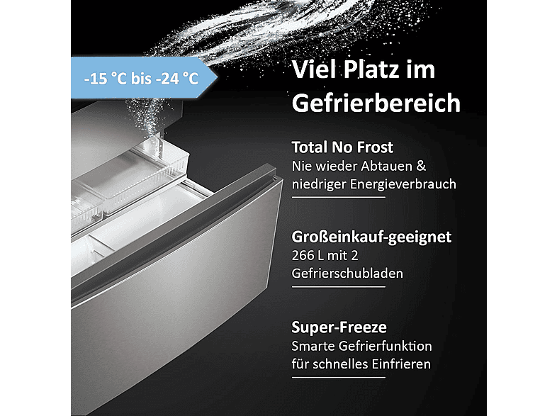 Thumbnail - HAIER HFW7918EIMB 90 SERIE 7 PRO French Door (601 l, E, 1775 mm hoch, Obsidian Black Inox)