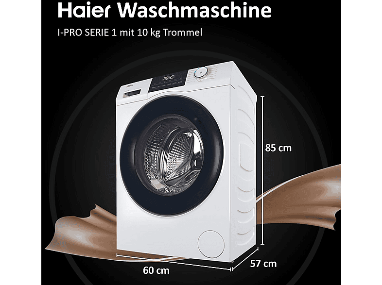 HAIER HW100-BP14929 I-PRO SERIE 1 Waschmaschine (10 kg, 1330 U/Min., A)