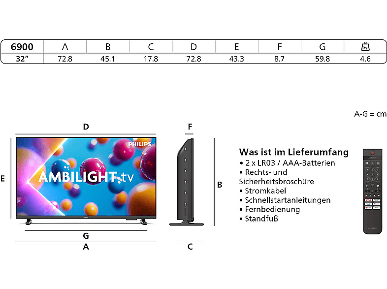 Thumbnail - PHILIPS 32PFS6900/12 LED Ambilight TV (Flat, 32 Zoll / 80 cm, Full-HD, SMART TV, Ambilight)