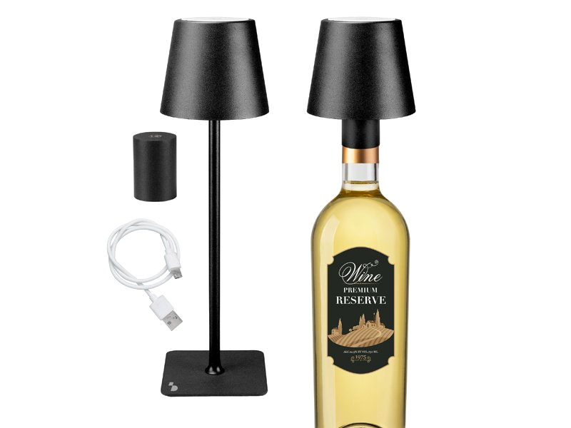 BEPER 2 az 1-ben vezeték nélküli asztali lámpa, fekete (P201UTP118)