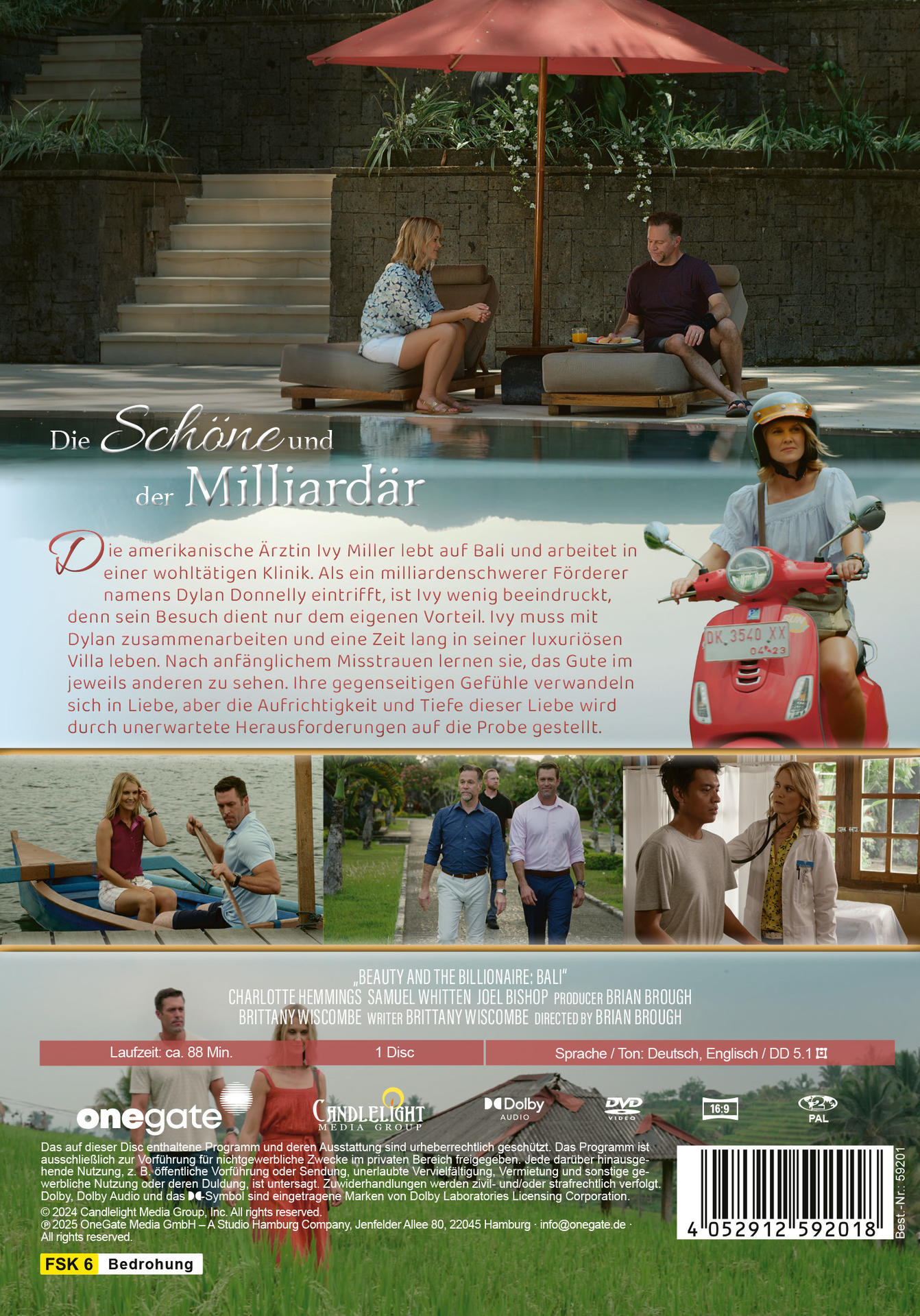 Filmcover: Rückseite mit mehreren Szenen aus dem Film, Text und Credits.