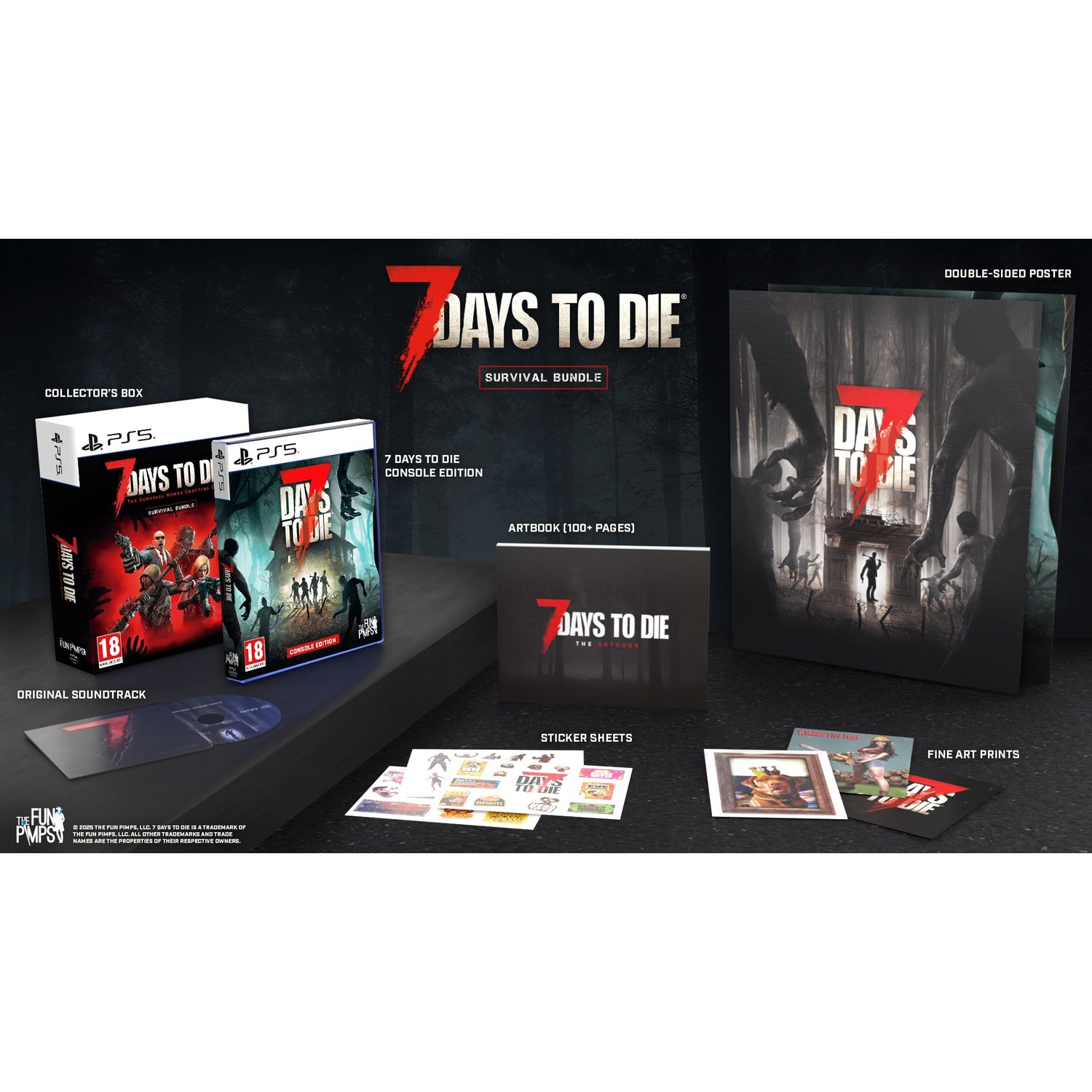 Boxed game bundle with game case, artbook, and poster.