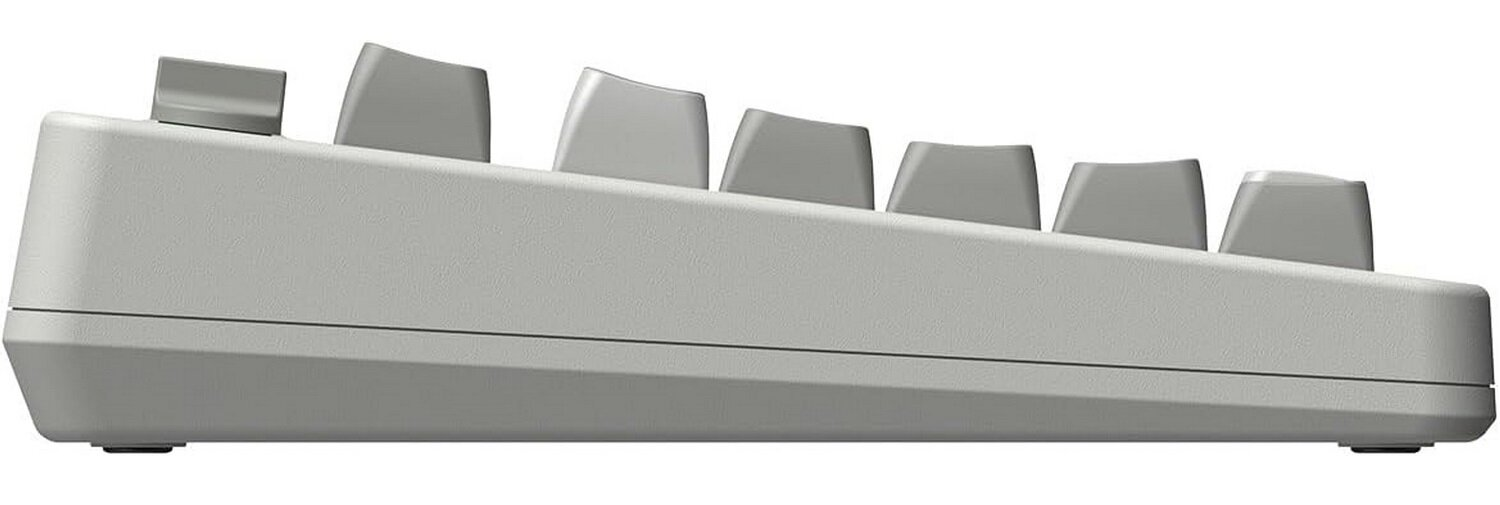 Widok z boku białej klawiatury 8BitDo Retro.