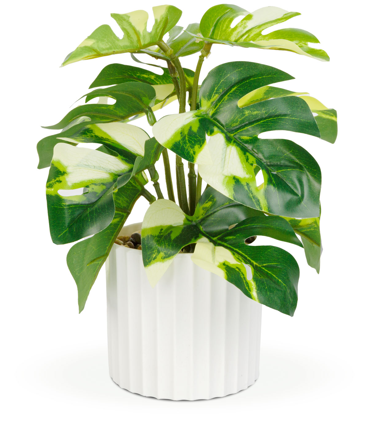 VOG & ARTHS Műnövény dekoráció, filodendron, zöld/sárga, 20 x 8 cm (11892B)