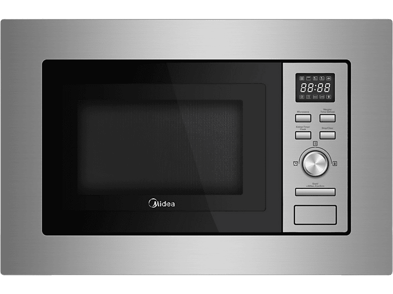 Microondas integrable - Midea MBMAG720A-X, 700 W, 1050W Potencia Grill, 7 Funciones, 17 l, Inox