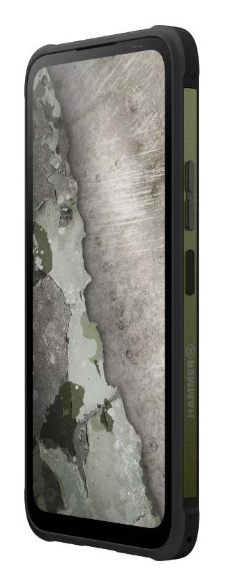 Widok z boku zielonego smartfona ukazujący konfigurację podwójnego aparatu z tyłu.