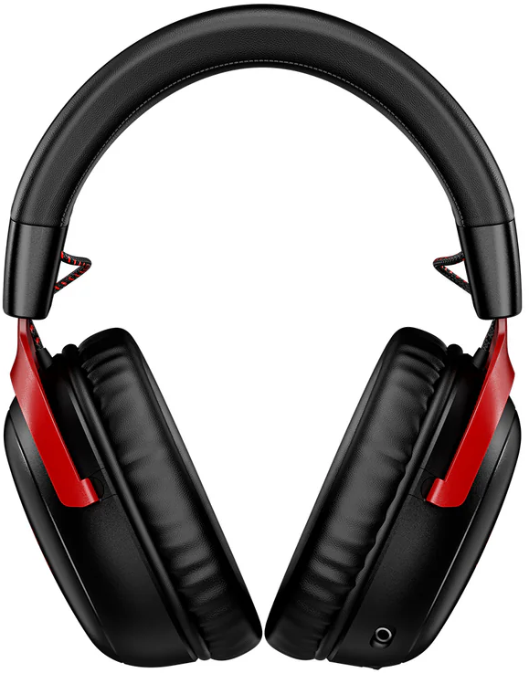 Fekete-piros headset levehető mikrofonnal.