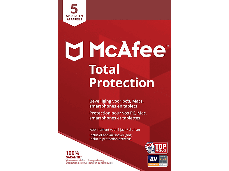Mcafee Security Total Protection 5 Toestellen 1 Jaar Esd