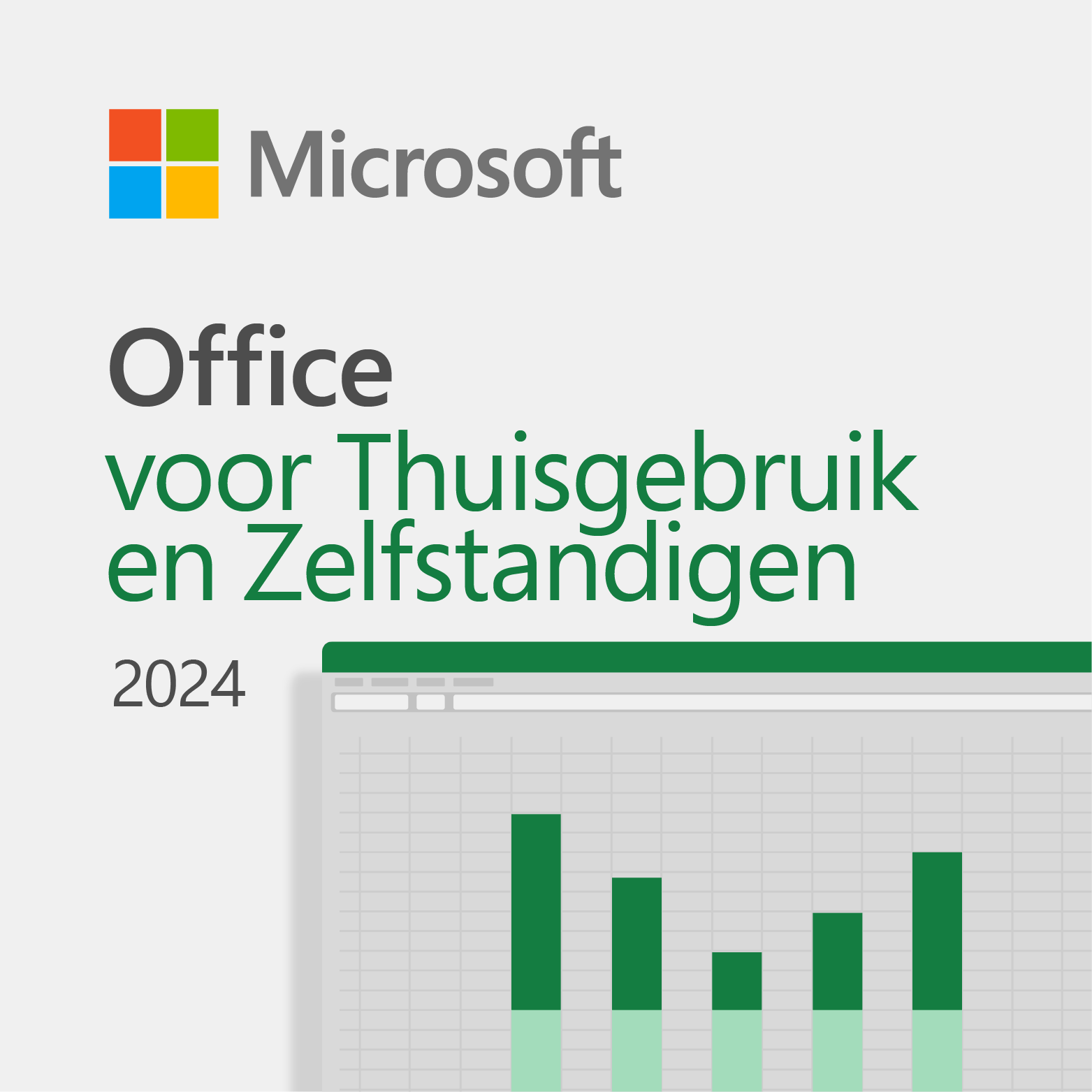Microsoft Office for Home and Self-Employed use, with the Microsoft logo and a chart image.