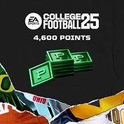 EA Sports College Football 25, 4 600 points, icônes de points verts, fond noir.