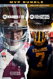 Madden 25 en College Football 25 gamecovers naast elkaar, deluxe editie.