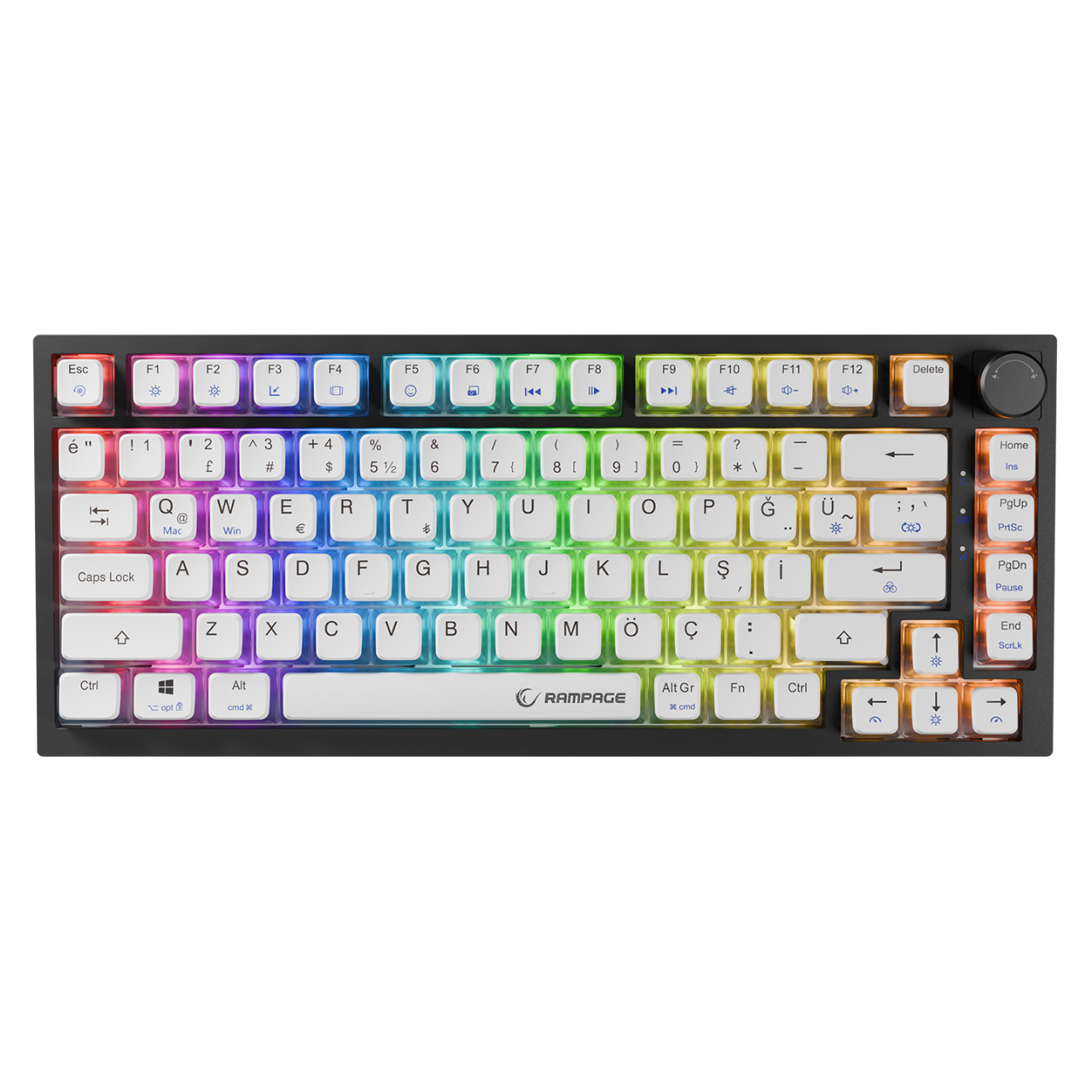 RAMPAGE Zenith Pro 8000 Hz Gasket Manyetik Oyuncu Klavyesi Siyah