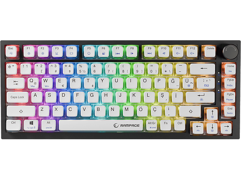 RAMPAGE Zenith Pro 8000 Hz Gasket Manyetik Oyuncu Klavyesi Siyah
