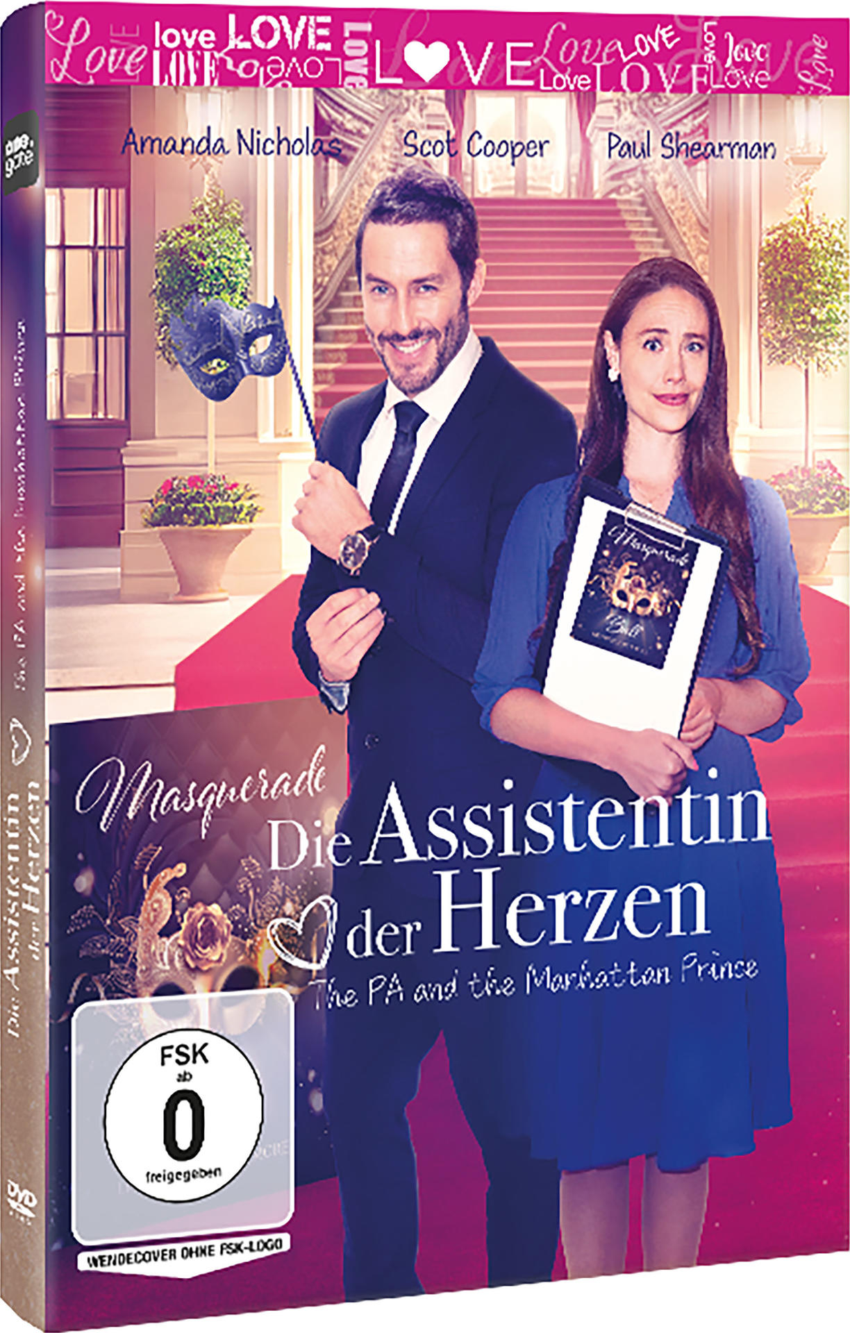 DVD-Cover: Mann und Frau in formeller Kleidung, Text 'Masquerade Ball'.