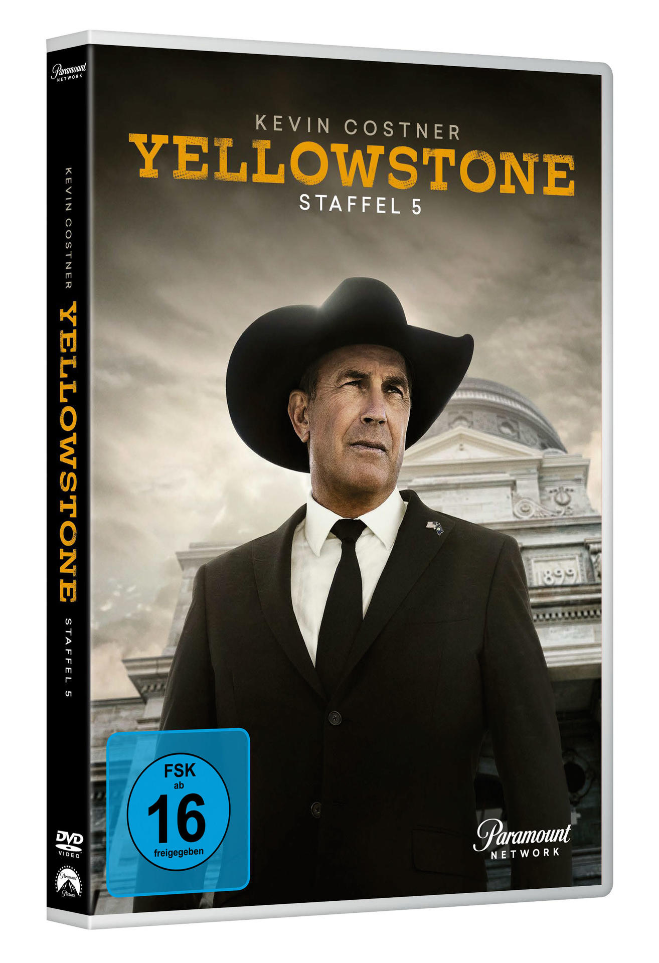 DVD-Hülle mit Kevin Costner, Titel ist Yellowstone.