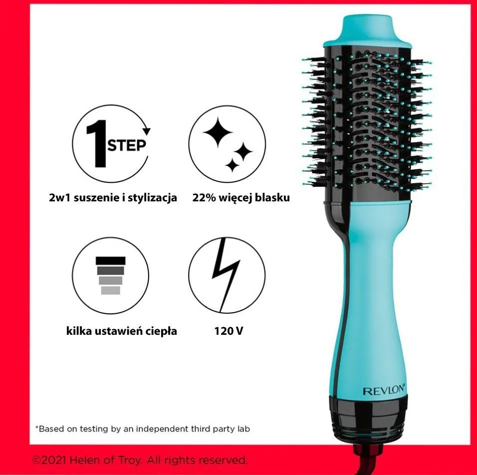 Szczotka do stylizacji włosów Revlon z wieloma ikonami: 1 krok, połysk, ustawienia ciepła i 120V.