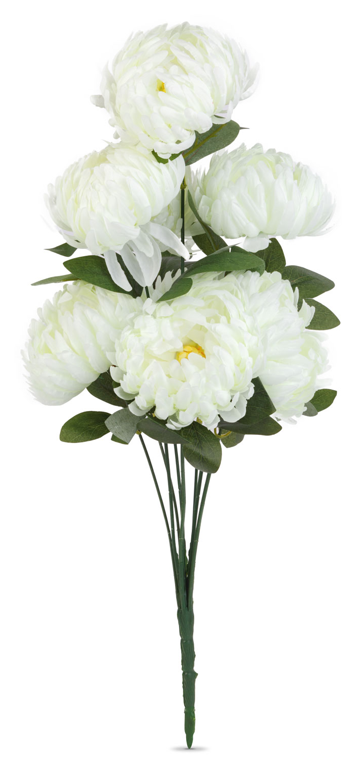 VOG & ARTHS Műnövény dekoráció, krizantém, fehér, 12 x 58 cm (11912A)
